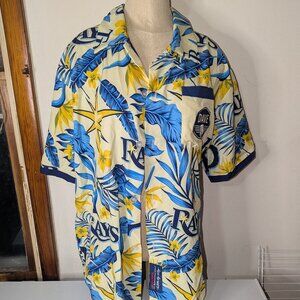 Tampa Bay Rays Hawaiian Shirt Floral Button Up Dave Wills Giveaway Short Sleeve